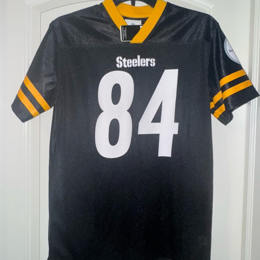 Steelers Black #84 Brown Jersey